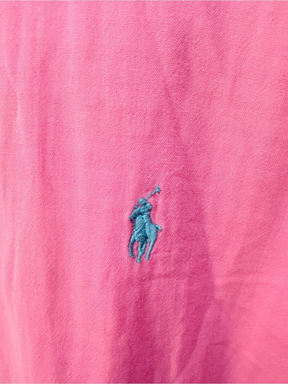 Ralph Lauren Pink Cotton Button Down Shirt with Inside Gingham Print Large NWOT - Picture 13 of 14